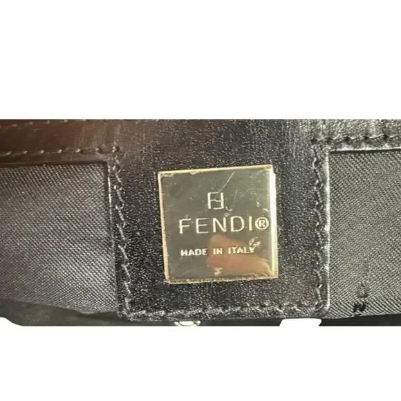 FENDI Fendi Zucca Signature FF Black Canvas Tote Shoulder bag (FFXX175)